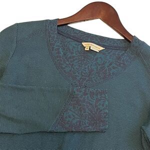 Royal Robbins Womens Thermal Top Size M Green Outdoor Baselayer Waffle Knit